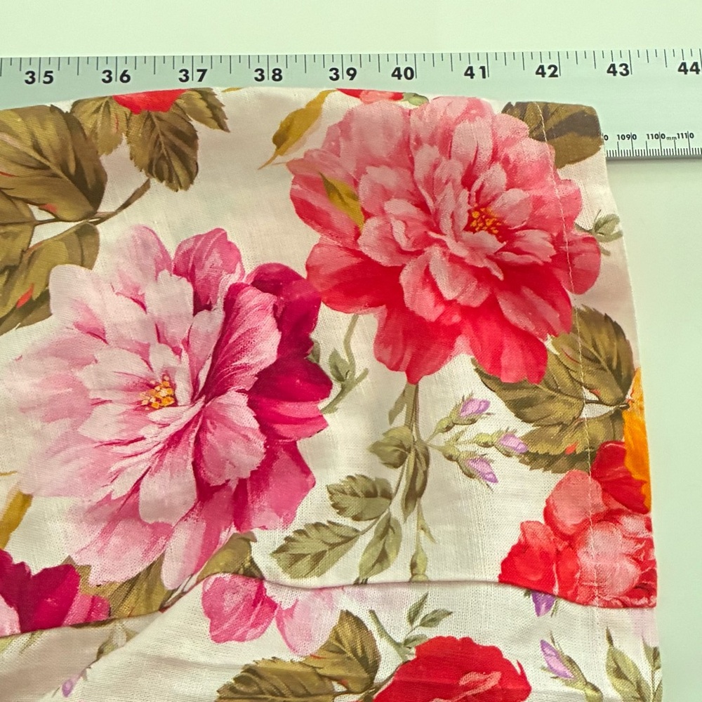 Nwot Venus Pink Floral Linen Belted Wide Leg Jumpsuit Size 10 Strapless Smocked - Picture 7 of 9